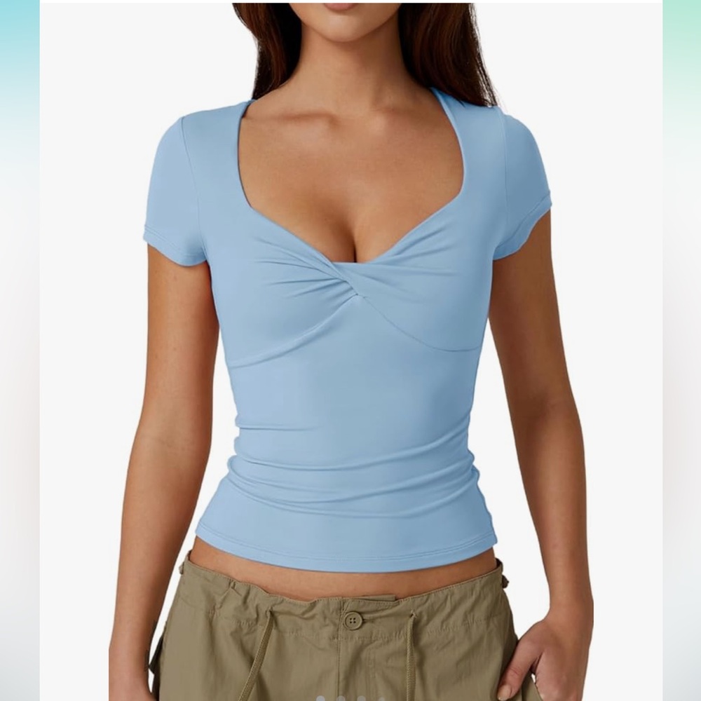 NWT Baby Blue Crop Top